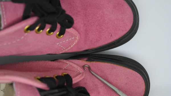 Pink vans sales black sole