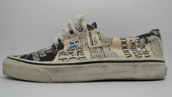 VANS made in usa ヴィンテージ　authentic era Vintage Vans Made In USA Authentic Or Era White Blue Flowers