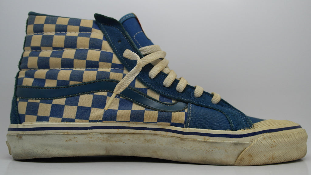 Royal blue checkered discount vans
