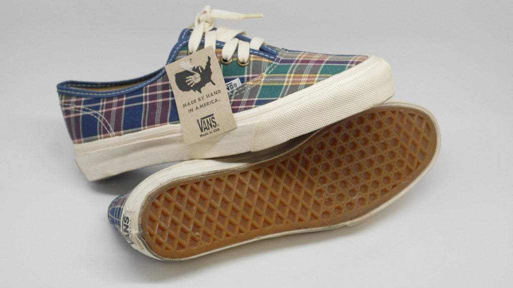 vans plaid tartan 90s fashion retro womens shoes vtg vintage made in usa original –