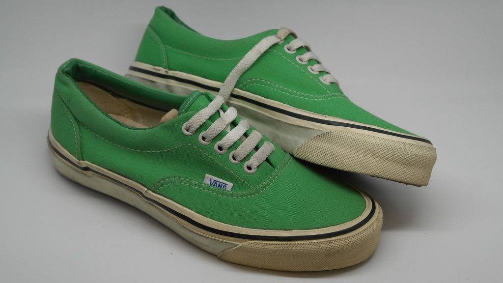 vintage green vans bmx shoes off the wall made in usa 80s neon